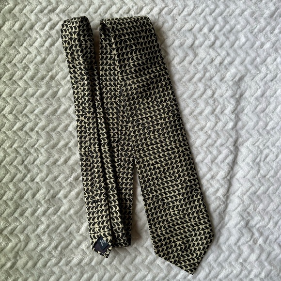 Polo Ralph Lauren Silk Tie Black and Off-White Geometric Print - Picture 5 of 7